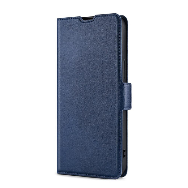 Samsung Galaxy M53 5G Ultra-thin Voltage Side Buckle Horizontal Flip Leather Phone Case(Blue)