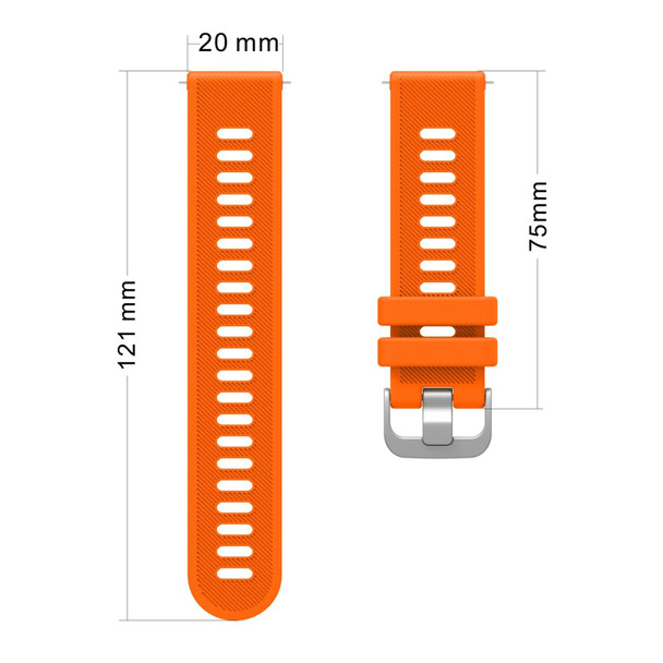 Garmin Forerunner 645 Music 20mm Silicone Twill Watch Band(Orange)