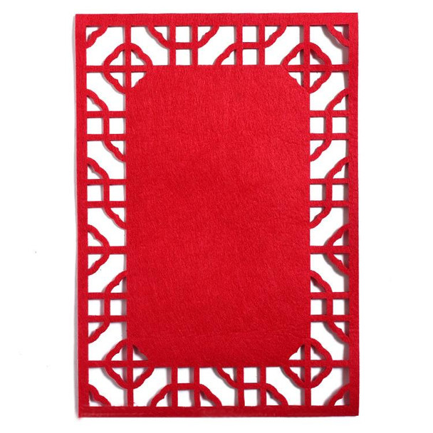 School Stereo Colorful Thick Non-woven Background Pad Decoration Materials, Size: 40x28cm(Red)