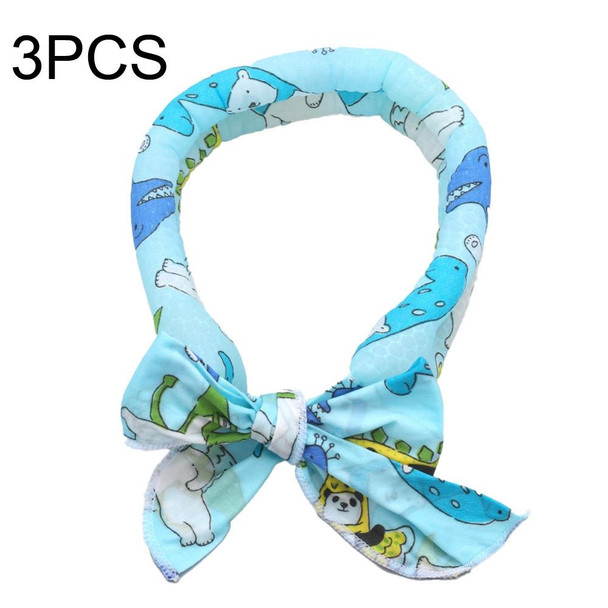 3 PCS Summer Cooling Bandana Neck Wraps Scarf - Women Men Kids Pet, Color: Blue Bottom Bear