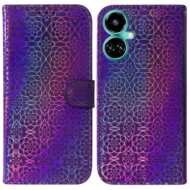 Tecno Camon 19 Pro 5G Colorful Magnetic Buckle Leather Phone Case(Purple)