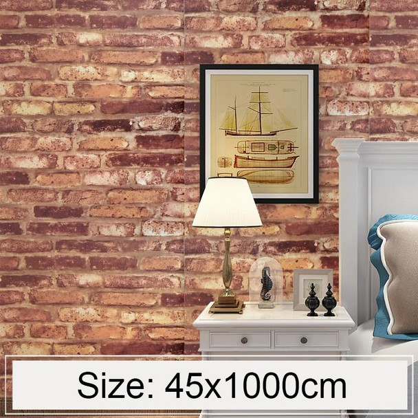 European Brick Creative 3D Stone Brick Decoration Wallpaper Stickers Bedroom Living Room Wall Waterproof Wallpaper Roll, Size: 45 x 1000cm