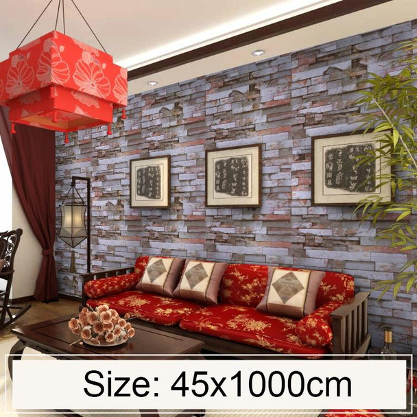 Mica Brick Creative 3D Stone Brick Decoration Wallpaper Stickers Bedroom Living Room Wall Waterproof Wallpaper Roll, Size: 45 x 1000cm