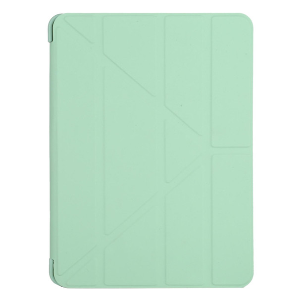 Millet Texture PU+ Silicone Full Coverage Leather Case with Multi-folding Holder for iPad Air (2020) 10.9 inch (Green)