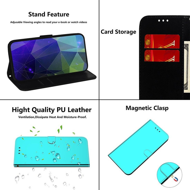 Motorola Moto E6 Plus Imitated Mirror Surface Horizontal Flip Leather Case with Holder & Card Slots & Wallet & Lanyard(Mint Green)
