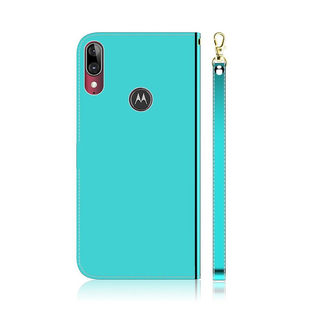 Motorola Moto E6 Plus Imitated Mirror Surface Horizontal Flip Leather Case with Holder & Card Slots & Wallet & Lanyard(Mint Green)