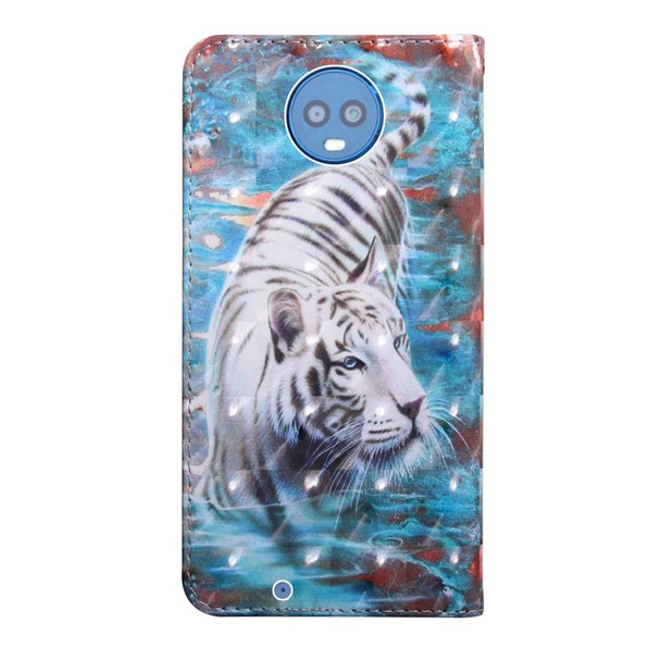 3D Painting Pattern Coloured Drawing Horizontal Flip TPU + PU Leatherette Case with Holder & Card Slots & Wallet for Motorola G6(Tiger)