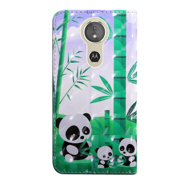 3D Painting Pattern Coloured Drawing Horizontal Flip TPU + PU Leatherette Case with Holder & Card Slots & Wallet for Motorola E5 Play Go(Bamboo Panda)