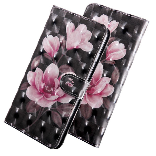 3D Painting Pattern Coloured Drawing Horizontal Flip TPU + PU Leatherette Case with Holder & Card Slots & Wallet - Motorola MOTO G7 Power EU /  US Version(Pink Flower)