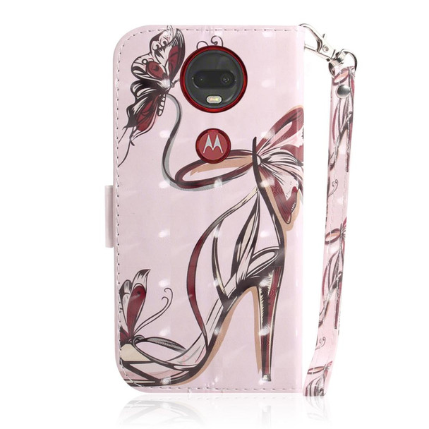 3D Painting Pattern Coloured Drawing Horizontal Flip Leatherette Case with Holder & Card Slots & Wallet - Motorola Moto G7 / Moto G7 Plus(Butterfly High Heels)