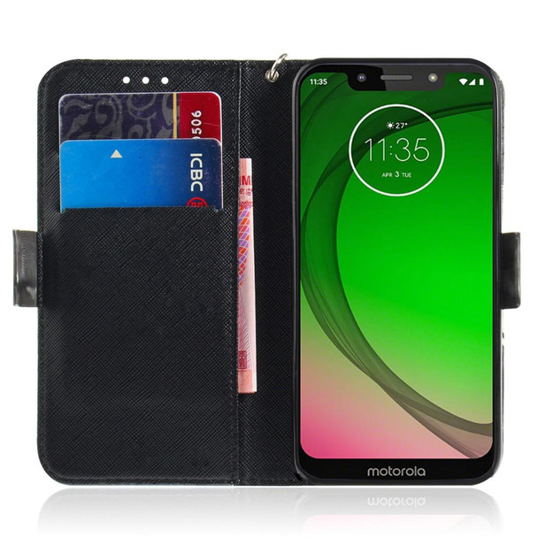 3D Painting Pattern Coloured Drawing Horizontal Flip Leatherette Case with Holder & Card Slots & Wallet - Motorola Moto G7 Play(Paecock)