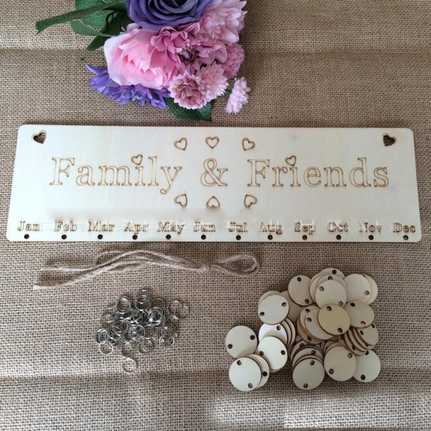 2 PCS Wooden DIY Festival Special Date Reminder Plan Plaque Decoration