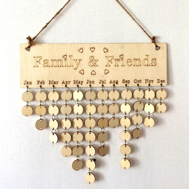 2 PCS Wooden DIY Festival Special Date Reminder Plan Plaque Decoration