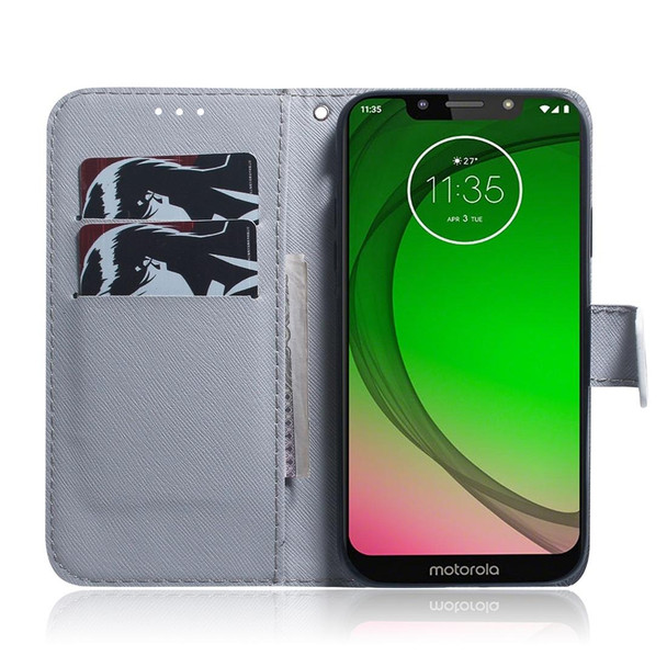 Pug Pattern Coloured Drawing Horizontal Flip Leather Case for Motorola Moto G7 Play, with Holder & Card Slots & Wallet