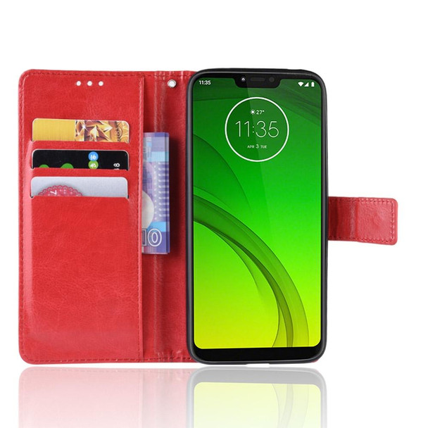 Crazy Horse Texture Horizontal Flip Leatherette Case for Motorola Moto G7 Power (US Version), with Holder & Card Slots & Wallet (Red)