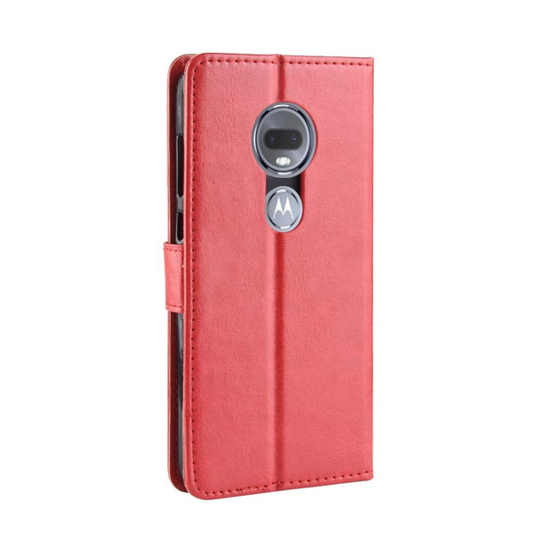 Crazy Horse Texture Horizontal Flip Leatherette Case for Motorola Moto G7, with Holder & Card Slots & Wallet (Red)