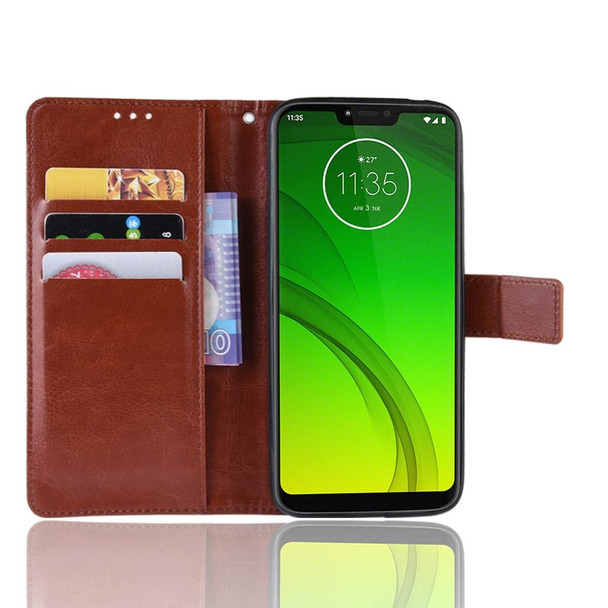 Crazy Horse Texture Horizontal Flip Leatherette Case for Motorola Moto G7 Power (US Version), with Holder & Card Slots & Wallet (Brown)