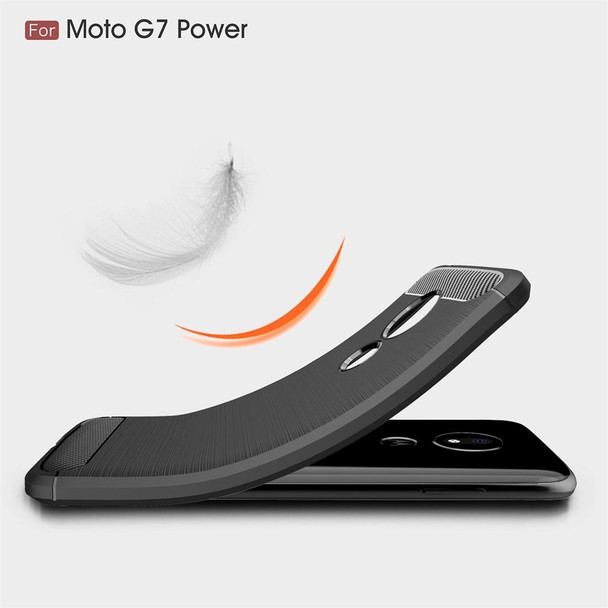 Brushed Texture Carbon Fiber TPU Case for Motorola Moto G7 Power EU Version(Red)
