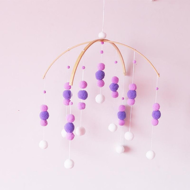 Ball Wind Chime Bed Bell Crib With Children Room Decoration Props Fun Toys, Size: 38x100cm(Purple )