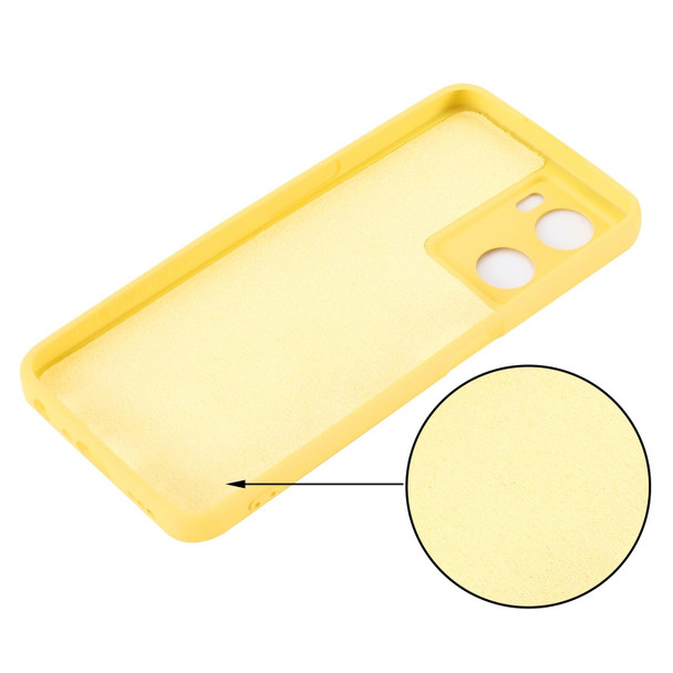 OPPO A57 4G / A77 4G Pure Color Liquid Silicone Shockproof Phone Case(Yellow)