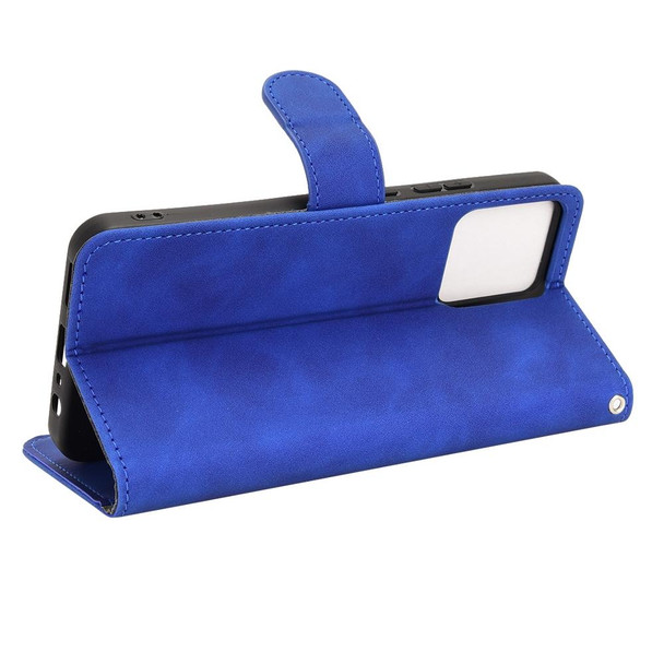 Realme C30 Skin Feel Magnetic Flip Leather Phone Case(Blue)