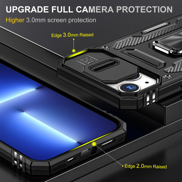 Armor PC + TPU Camera Shield Phone Case - iPhone 14 Max(Black)