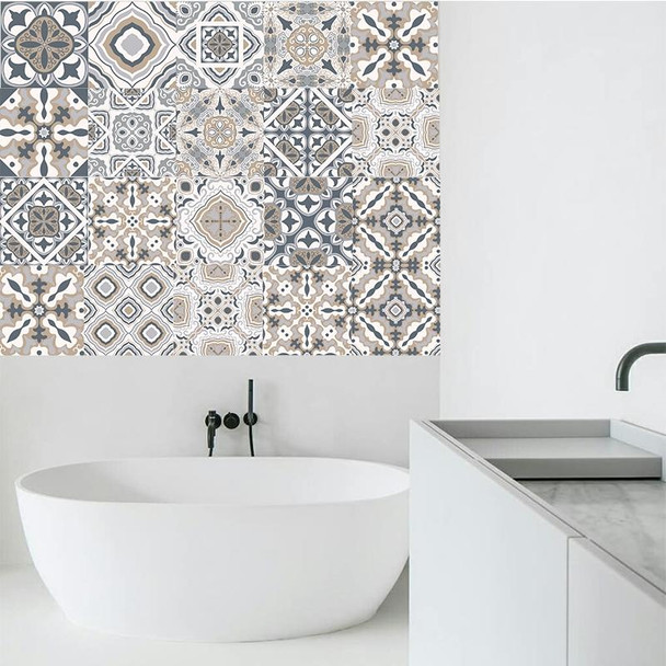 2 PCS Retro Tile Stickers Kitchen Bathroom PVC Self Adhesive Wall Stickers Living Room DIY Decor Wallpaper Waterproof Decoration, Style: Laminating, Size: 100x20cm(MZ039 E)