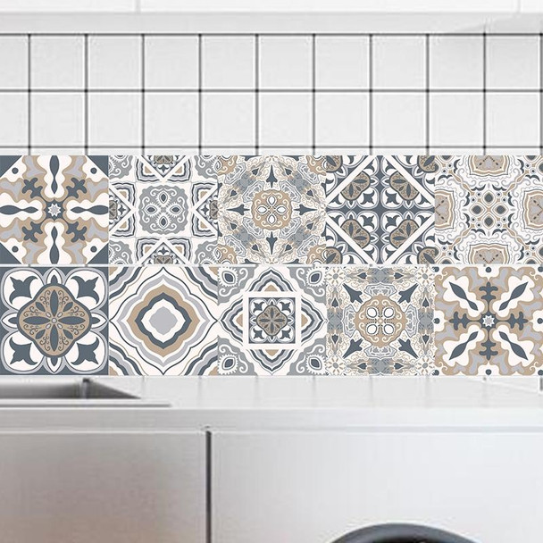 2 PCS Retro Tile Stickers Kitchen Bathroom PVC Self Adhesive Wall Stickers Living Room DIY Decor Wallpaper Waterproof Decoration, Style: Laminating, Size: 100x20cm(MZ039 D)