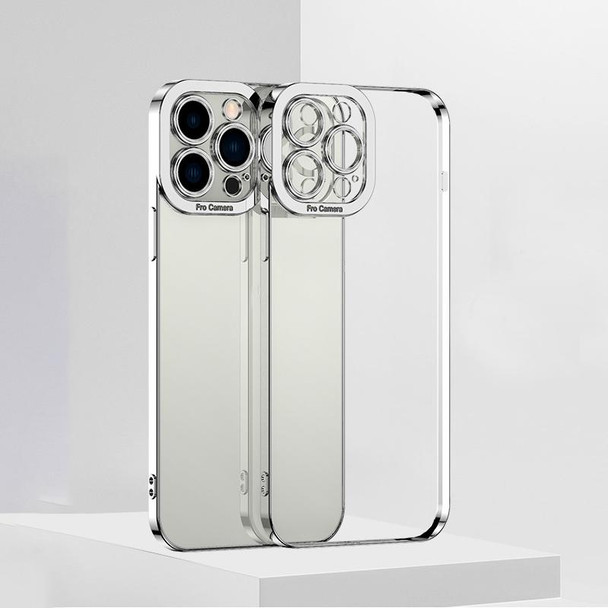 Electroplating High Transparent TPU Phone Case - iPhone 14 Max(Silver)