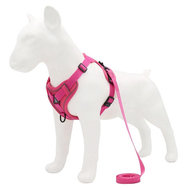 HT-864 Pet Traction Rope Reflective Breathable Dog Chest Strap Vest, Size: S(Rose red)