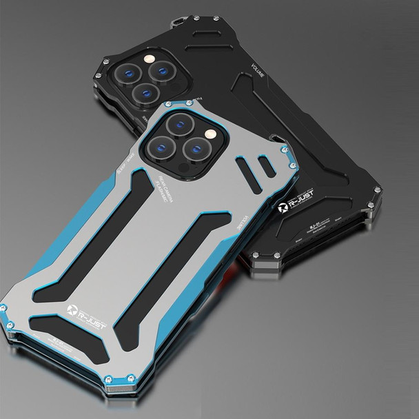 R-JUST Shockproof Armor Metal Protective Case - iPhone 13(Blue)