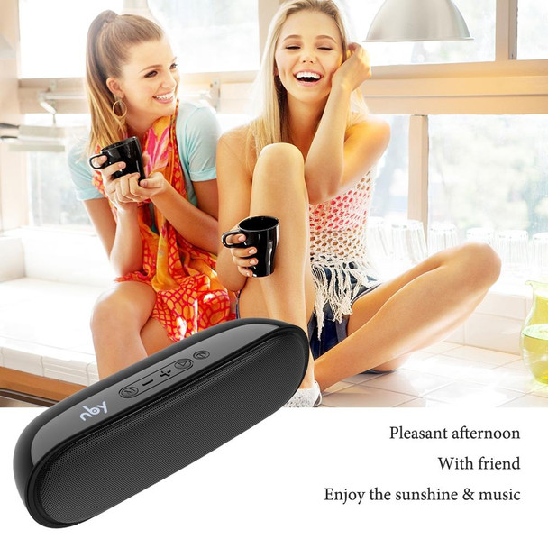 NBY 4070 Portable Bluetooth Speaker 3D Stereo Sound Surround Speakers, Support FM, TF, AUX, U-disk(Black)