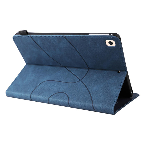Dual-color Splicing Horizontal Flip PU Leatherette Case with Holder & Card Slots & Sleep / Wake-up Function - iPad 9.7 (2018/2017)(Blue)