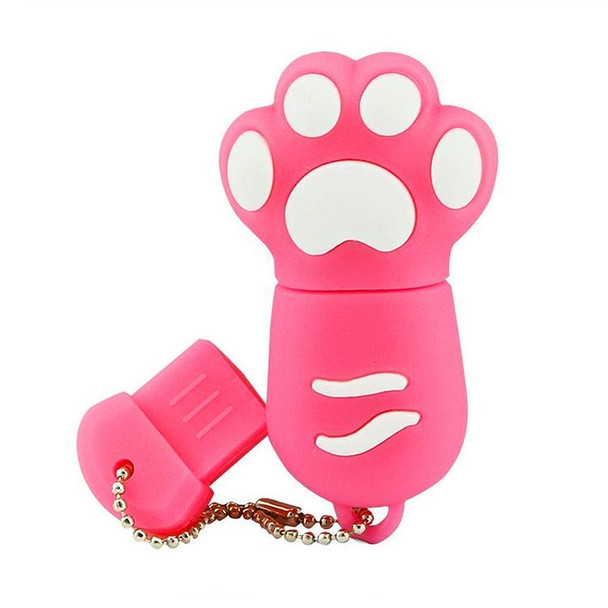 2GB Bear Paw Shaped Silicone USB 2.0 Flash Disk with Anti Dust Cup(Red plum)