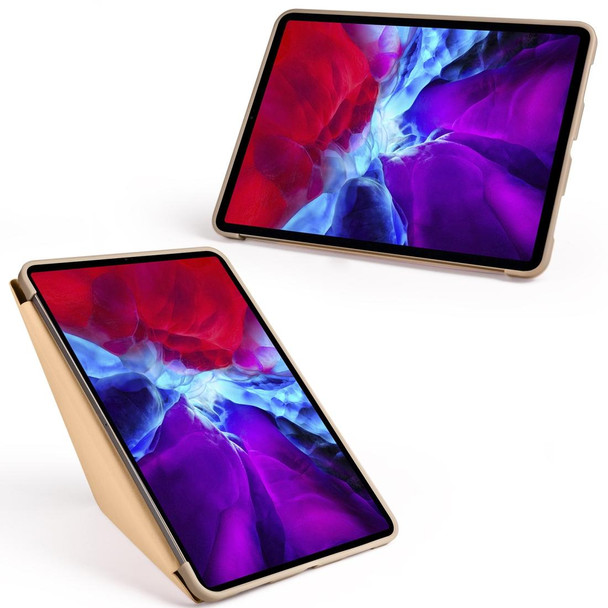 iPad Pro 11 (2020) Multi-folding Horizontal Flip PU Leather + Shockproof Honeycomb TPU Tablet Case with Holder(Gold)