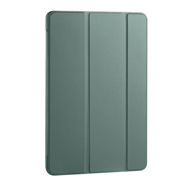 Huawei MatePad Pro 10.8 inch 3-folding Horizontal Flip PU Leather + Shockproof Honeycomb TPU Case with Holder(Pine Green)