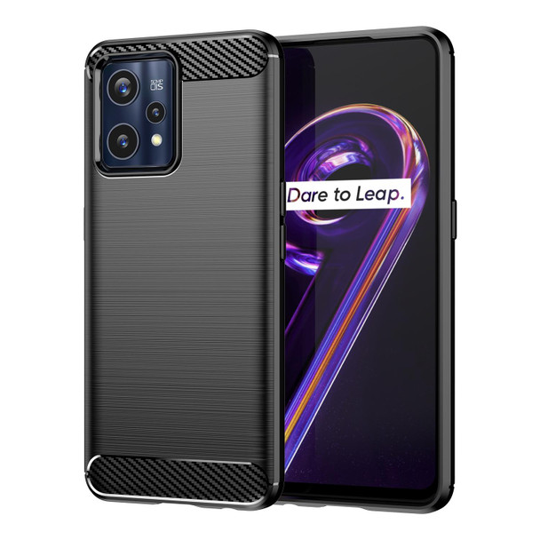 Realme 9 Brushed Texture Carbon Fiber TPU Phone Case(Black)