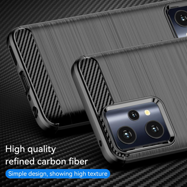 Realme Q5 Brushed Texture Carbon Fiber TPU Phone Case(Black)