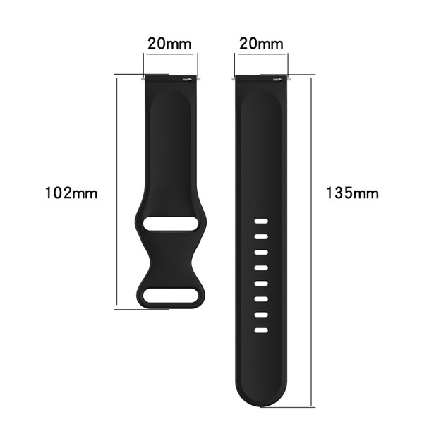 Samsung Galaxy Watch 4 Classic 46mm 20mm Butterfly Buckle Solid Color Silicone Watch Band(Light Green)