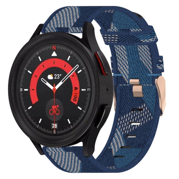 Samsung Galaxy Watch5 40mm 20mm Nylon Woven Watch Band(Blue)