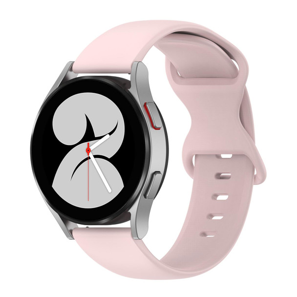Samsung Galaxy Watch 5 44mm 20mm Butterfly Buckle Solid Color Silicone Watch Band(Pink)