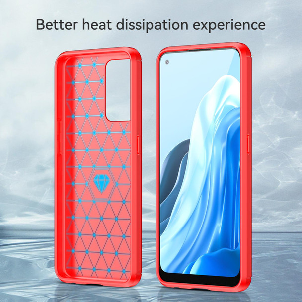 OnePlus Nord CE 2 5G Brushed Texture Carbon Fiber TPU Phone Case(Red)