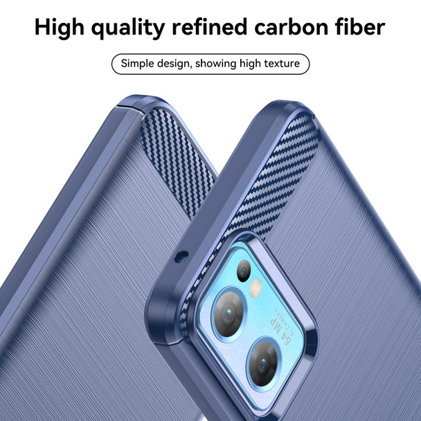 OPPO Find X5 Lite Brushed Texture Carbon Fiber TPU Phone Case(Blue)