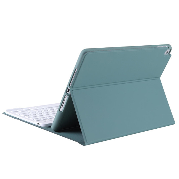 T098B Integrated Ultra-thin Candy Colors Bluetooth Keyboard Tablet Case for iPad Air 4 10.9 inch (2020), with Stand & Pen Slot(Dark Green)