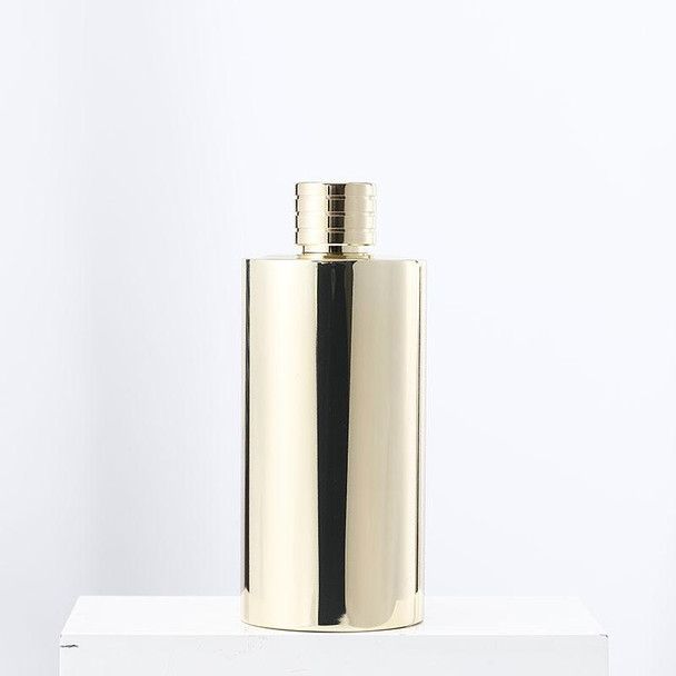 500ml Outdoor Wine Pot 304 Stainless Steel Cylindrical Hip Flask, Color: Electroplating Gold