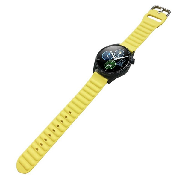 20mm Universal Single Color Silicone Watch Band(Yellow)