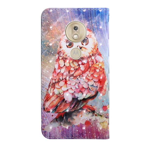 3D Painting Pattern Coloured Drawing Horizontal Flip TPU + PU Leatherette Case with Holder & Card Slots & Wallet - Motorola MOTO G7 Power EU /  US Version(Color Owl)