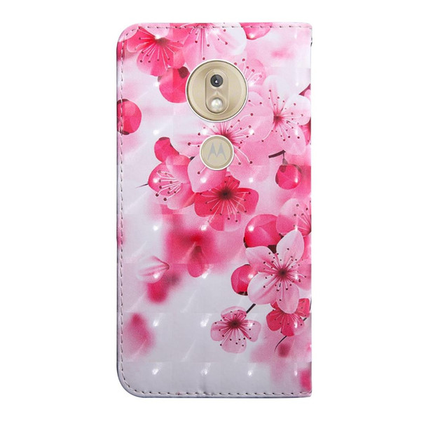 3D Painting Pattern Coloured Drawing Horizontal Flip TPU + PU Leatherette Case with Holder & Card Slots & Wallet - Motorola MOTO G7 Play EU /  US Version(Red Flower)