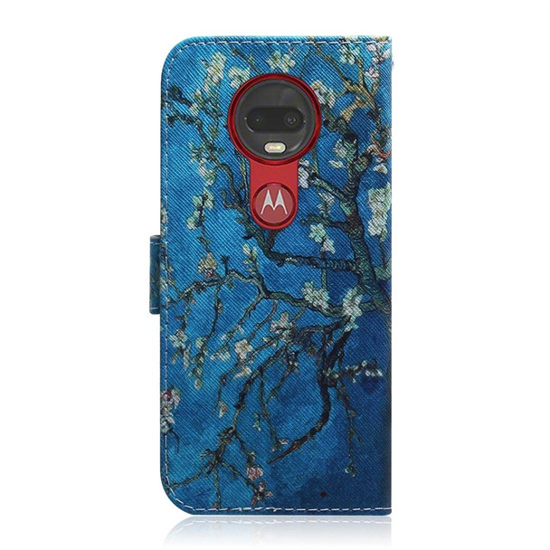 Apricot Flower Pattern Coloured Drawing Horizontal Flip Leatherette Case for Motorola Moto G7 / Moto G7 Plus, with Holder & Card Slots & Wallet