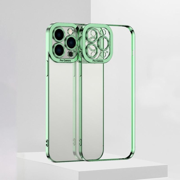 Electroplating High Transparent TPU Phone Case - iPhone 14 Max(Green)